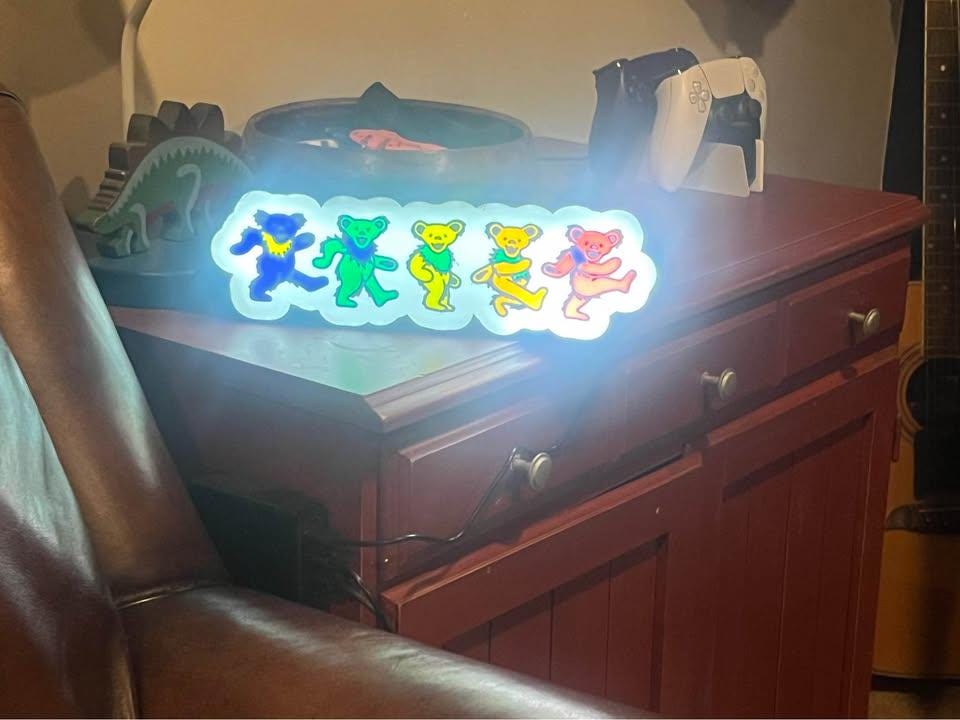 Grateful Dead dancing bears LED light box